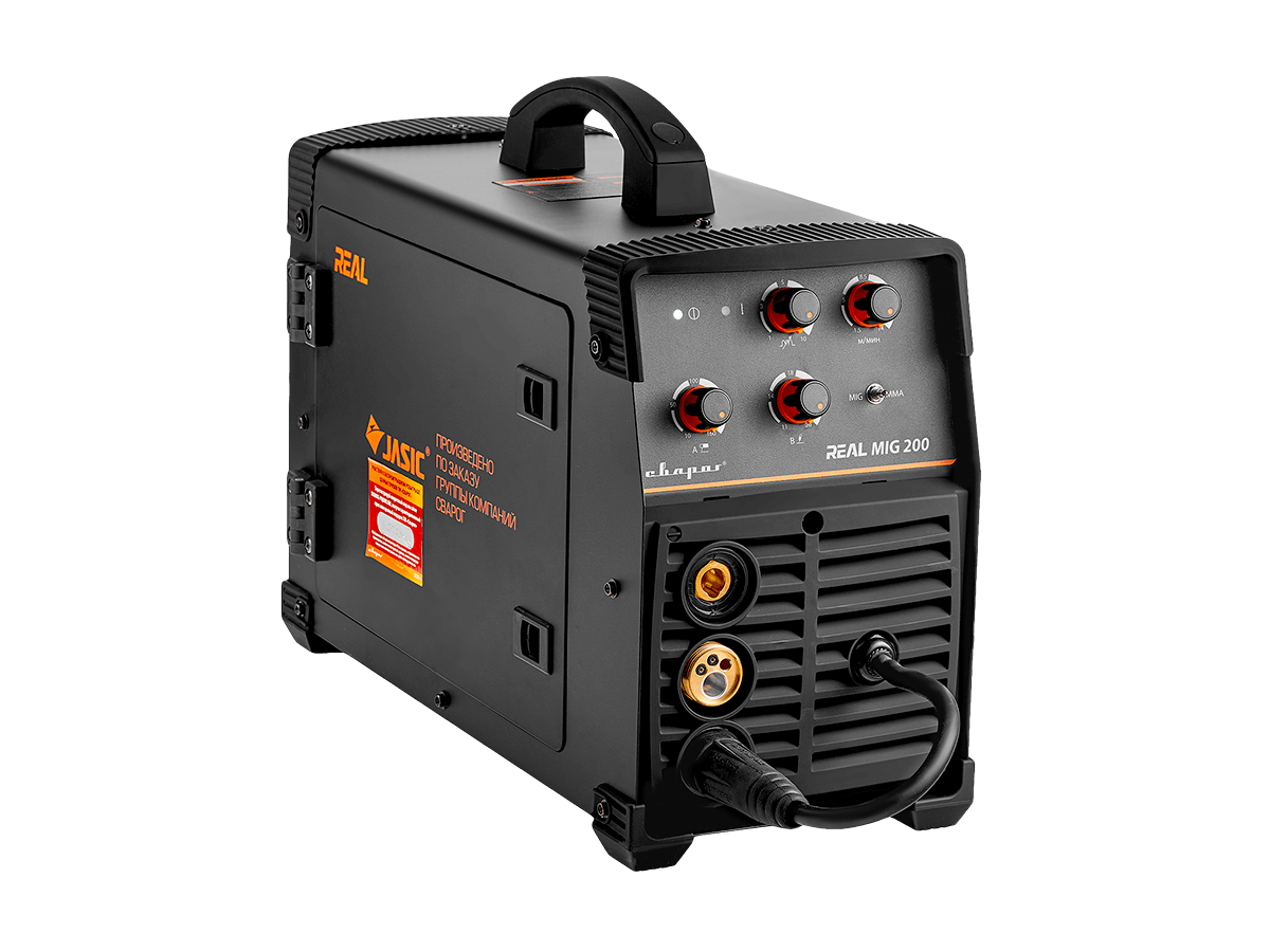 Сварочный полуавтомат инвертор MMA  REAL MIG 200 (N24002N) Black (маска+краги)