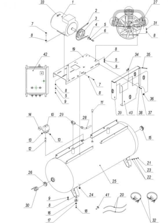R 3129.00.00.200 Воздухопровод 100LB75, 270LB75, 270LB75B,500LB75,500LB75T (аналог 3129.00.00.300) для 500lb75Т